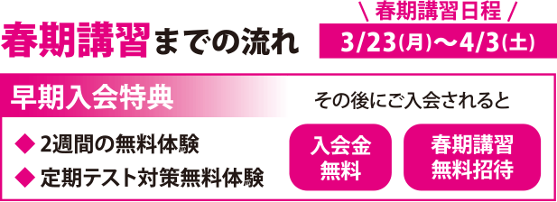 春期講習までの流れ 春期講習までの流れ