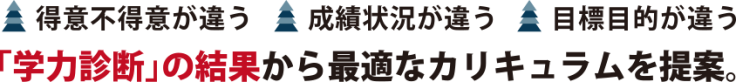 「学力診断」の結果から最適なカリキュラムを提案。