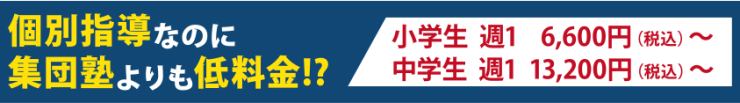 個別指導なのに集団塾よりも低料金！？